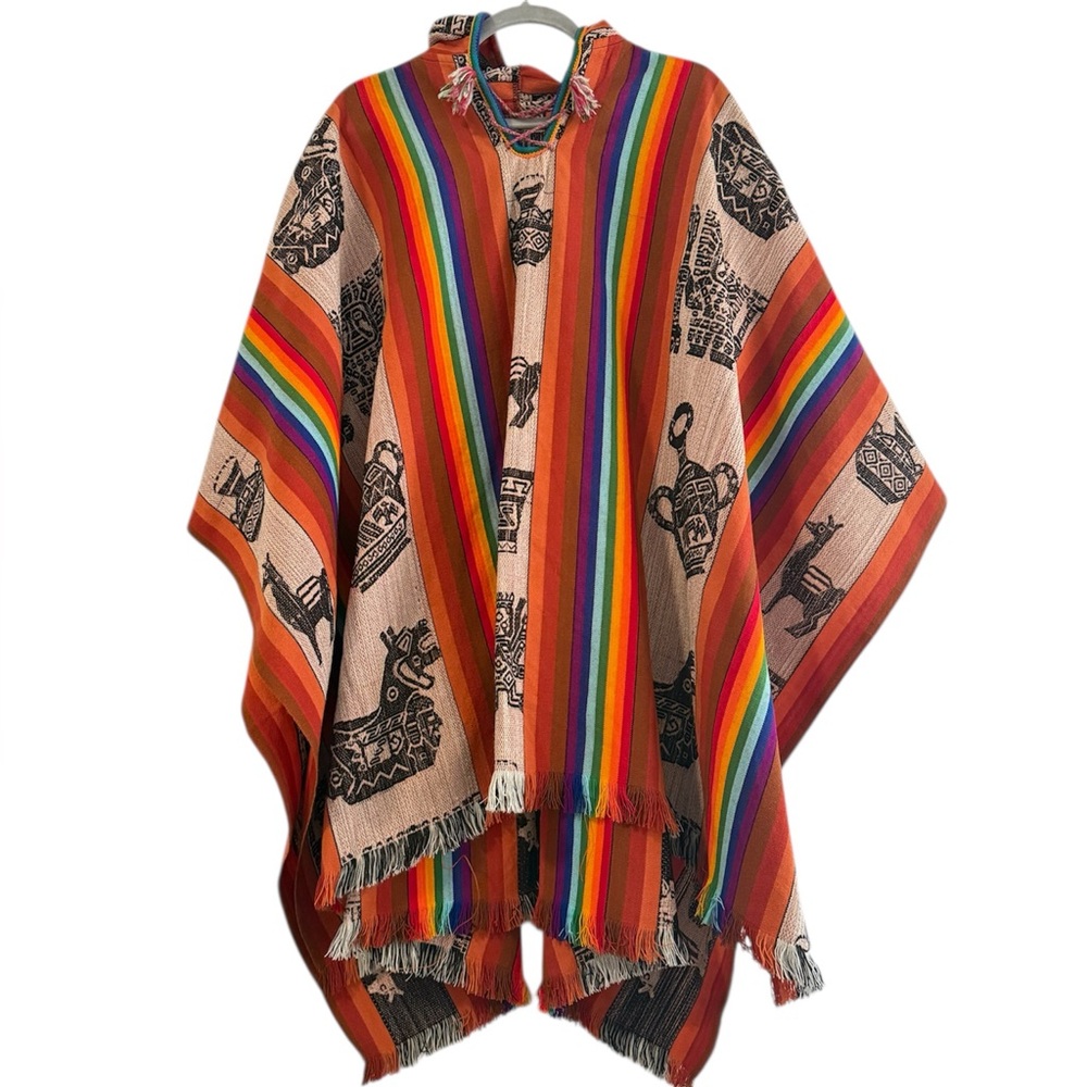 Inca Peruvian Andean Shamans Traditional‎ Hooded Poncho